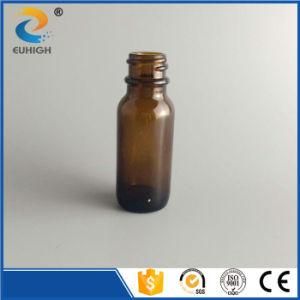 Customized Amber Glass Boston Bottle with Black Safety Lids