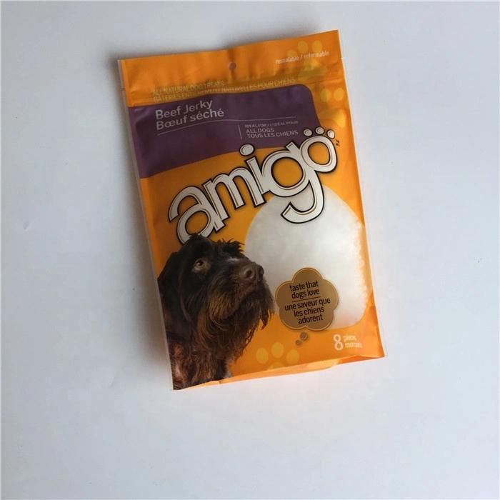 Resealable Plastic Dog Food Zipper Bag Pet Food Packaging Lamination Bag with Flat Bottom