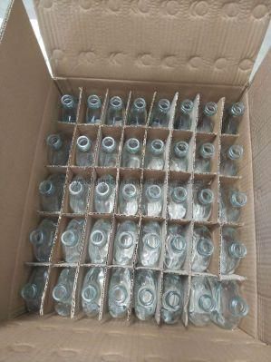 200ml 6oz Flat Transparent Glass Flask Bottle with Aluminium Lid