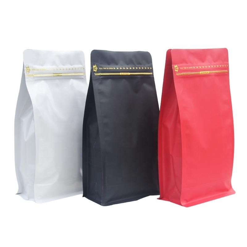 Custom Printed Compostable Biodegradable Food Grade Kraft Paper Cafe Coffee Packaging Bag Zip Packing Pouch with Plastic Valve