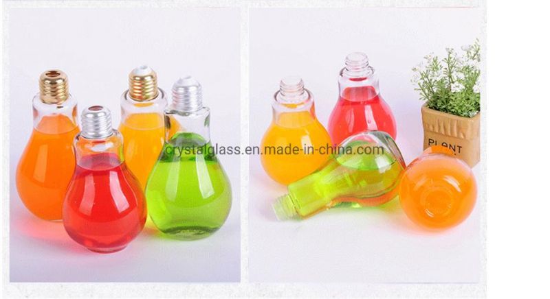 100ml 200ml 300ml 400ml 500ml Light Bulb Bottle Jar for Milk and Juice