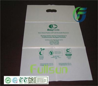 100% Biodegradable Supermarket Shopping Tote Promotional Custom Handle Plastic Bag