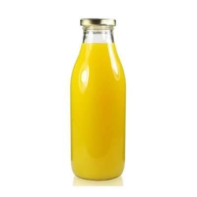 32 Ounces Big Capacity Round Glass Bottle for Fresh Milk or Cold Pressed Juice Beverage Bottle with Caps