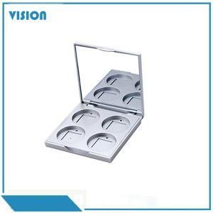 Y094-1 Square Shape 4 Color Plastic Eyeshadow Case Blusher Powder Box