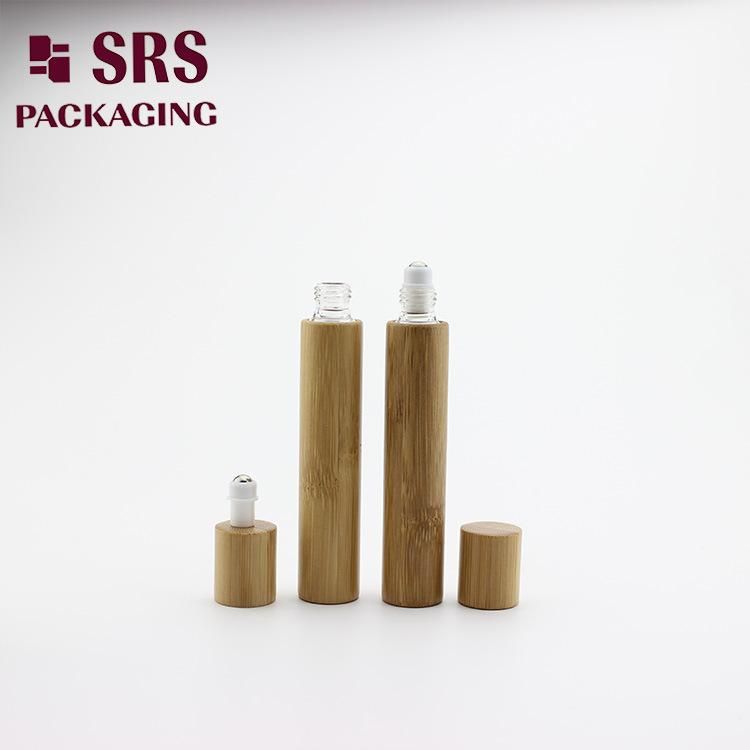 Natural Bamboo Packaging Cosmetic Black Clear Amber Green Blue Glass Container Roller/Dropper Bottle Perfume Plastic 5ml 10ml 15ml Essential Oil Roll on Bottle