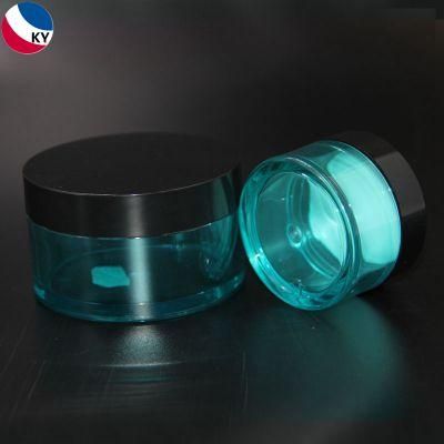30ml 50ml 100ml Thick Wall Pet Frosted Cream Personal Care Cosmetic Cream Cosmetic Jar Plastic Body Butter with Matte Black Cap