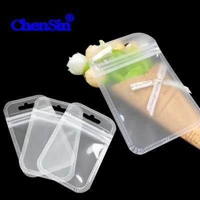 Spot Frosted Plastic Package Clear Transaprent White Zipper Bags