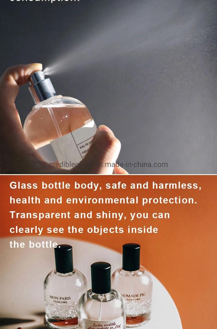 Credible 30ml 50ml 100ml Wholesale Empty Cosmetic Sample Glass Perfume Oil Bottle with Spray Lid