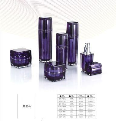 Wholesale Glass Cosmetic Bottle Purple Glass Cosmetic Bottle and Jar Skin Care Set Packaging Have Stock