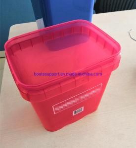Packaging Bucket 2 Gallon Clear Square Bucket Rectangular with Metal Handle