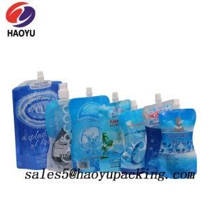 Customized Printing Transparent Plastic Food Packaging Clear Drink Water Stand up Spout Pouch for Water Liquid Bag with Spout