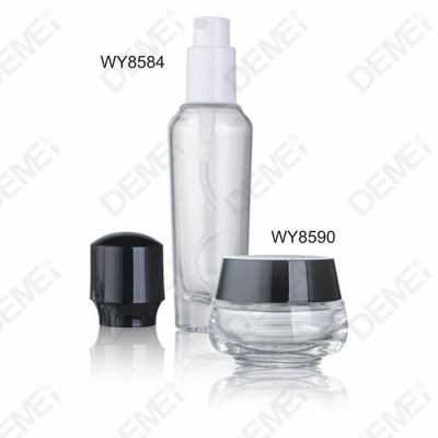 Demei 15/30/50/100/120ml 30/50g Cosmetic Skin Care Packaging Unique Toner Lotion Glass Bottle and Cream Jar Series with Stick Rubber Cap