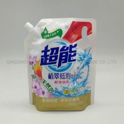 Stand up Plastic Wash Fluid Liquid Soap Bag for Shampoo Detergent Reusable Ziplock with Spout Pouch
