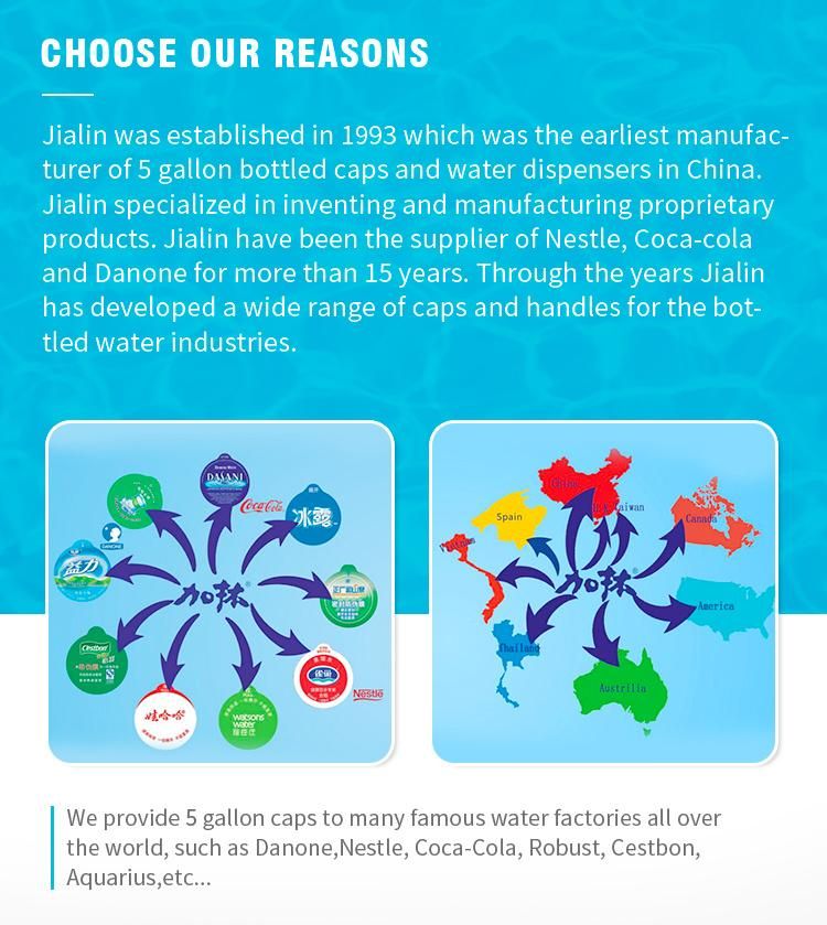 Plastic Blue Bottle Handle for Water Factory