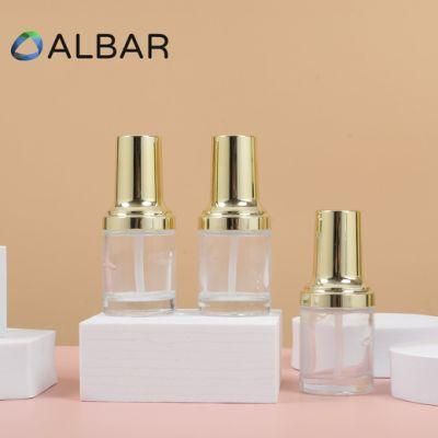 High Quality Transparent Makeups Lotion Glass Bottles with Round Shoulder
