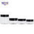 Skincare Packaging Plastic Black Lid Clear Empty Cosmetic Jars for Cream