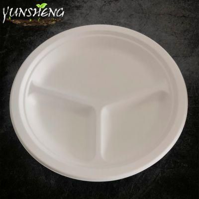 Microwavable Disposable Sugarcane/Wheat Straw/Bamboo Pulp/Firber 100% Compostable Tableware