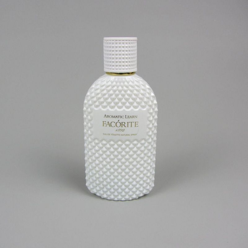 Wholesale 100ml White Glass Perfume Spray Bottle with UV Metal Cap