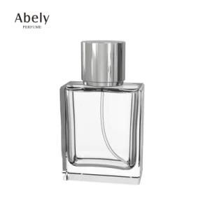 Clear Perfume Glass Bottle with Specially &prime;t&prime; Shape Alloy Lid
