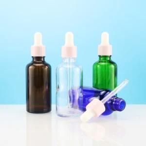 Factory 30ml Frosted Clear Essential Oil Glass Bottles Fancy Design Toner Dropper Glass Bottle with Pump Cap
