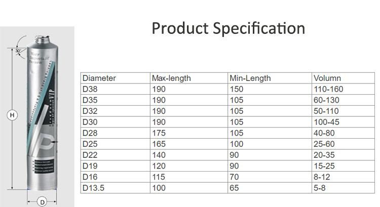Cosmetics Salon Hair Beauty Product Aluminum Packaging Tube