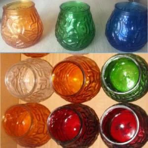 Glass Candle Home Decor Holder Hot Sale Colored Glass Jars for Candle Sticker