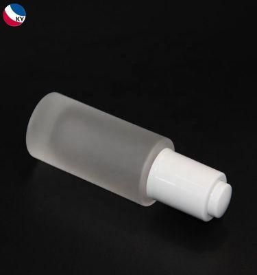 Push Button Dropper Matte White Tall Cylinder Glass Bottles with Dropper