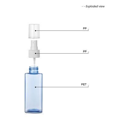 120ml Square Blue Pet Fine Mist Spray Bottle