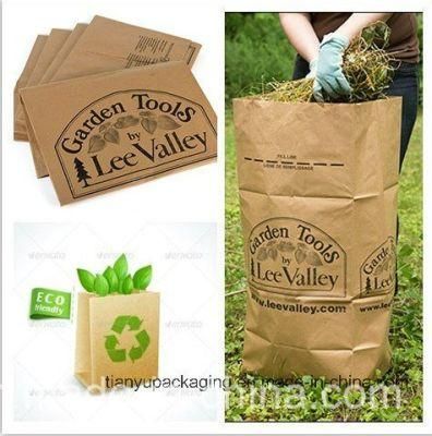 Leaf Trash Outdoor Kraft Paper Bag Leaf and Lawn Refuse Trash Paper Bags Yard Garden Grass Leaf Collection Bags Sack