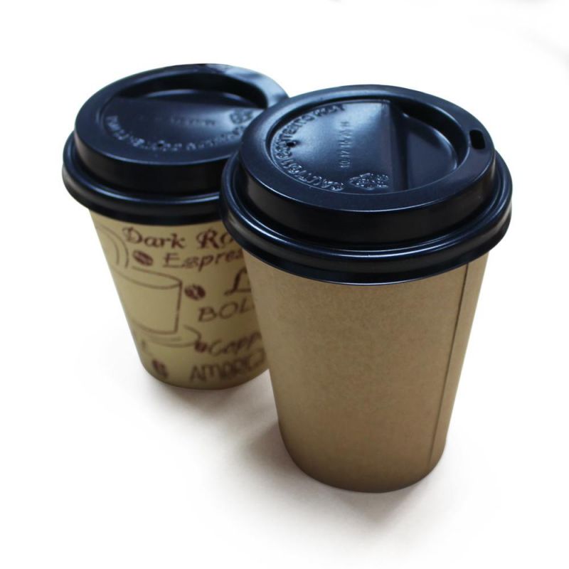Disposable Double Wall Kraft Paper Cup Biodegradable Thick Cup for Hot Drink