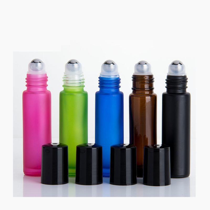 Thick Glass Empty Roll on Bottle 10ml Perfume Essential Oil Bottles Sample Refillable Bottle with Steel Roller Ball