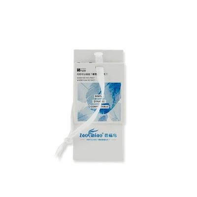 Custom Printed 9*4.5cm White Blue Hangtag with Strings