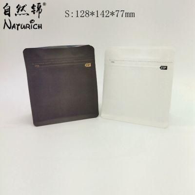 Custom Design Printed Aluminum Foil Kraft Paper Packaging Bag Quad Seal Flat Bottom Kraft Paper Bag
