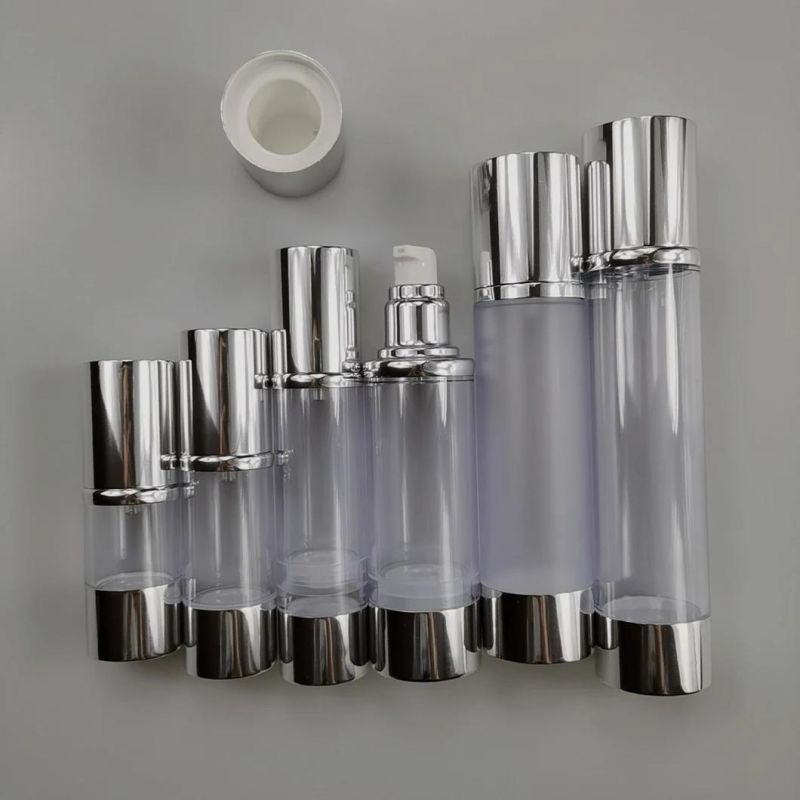 20ml, 30ml, 50ml, 80ml, 100ml, 120ml Cosmetic Luxury Aluminium Airless Lotion Bottles with Silver Pump for Skin Care