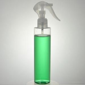 200ml 6.7oz Clear Cylinder Round Plastic Pet Bottles Trigger Spray Bottles Gardening Cleaning Solution