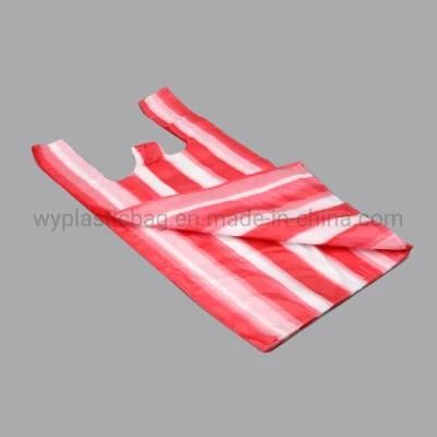 Wholesale Striped Handle Bulk Shopping Bags, Shopping Custom T Shirt Bags