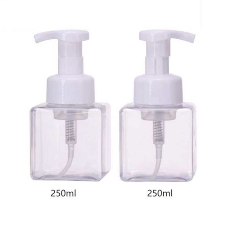250ml Square Pet Plastic Bottle for Cosmetic Washing
