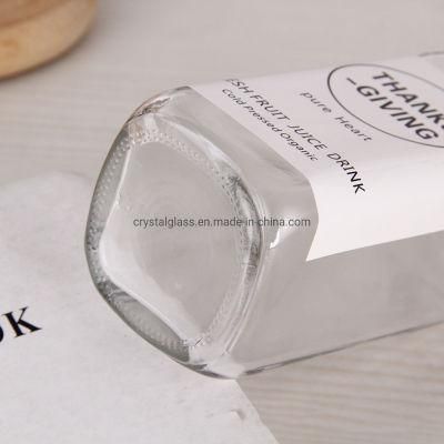 250ml 350ml 500ml Square Shaped Juice Glass Bottle for Coffee and Beverage
