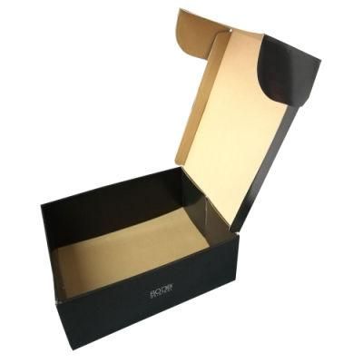 Custom Logo Printed Black Corrugated Cardboard Shipping Box