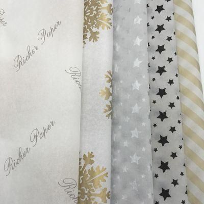 Custom Logo Paper Printed Rolling Sheets Clothing Packaging 17GSM Gift Wrapping Printing Tissue Paper