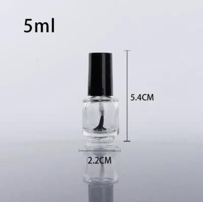 15ml Premium Glass Empty Polish Bottles 15ml Empty Nail Polish Bottles with Brushes and Black Caps Square/Round