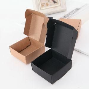 Kraft Paper Black Card Small Packaging Gift Box Can Custom Size Logo Printing