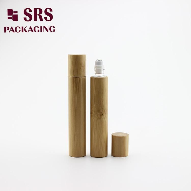 Natural Bamboo Packaging Cosmetic Black Clear Amber Green Blue Glass Container Roller/Dropper Bottle Perfume Plastic 5ml 10ml 15ml Essential Oil Roll on Bottle