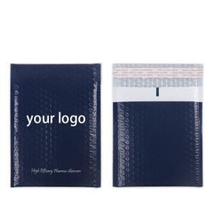 Custom Print Logo Design Matt Blue Bubble Mailer Envelope Padded Package Bag for Shipping