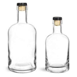 500ml Super Flint Glass Spirit Bottle Gin Whisky Rum Vodka Wine Glass Bottles with Cork