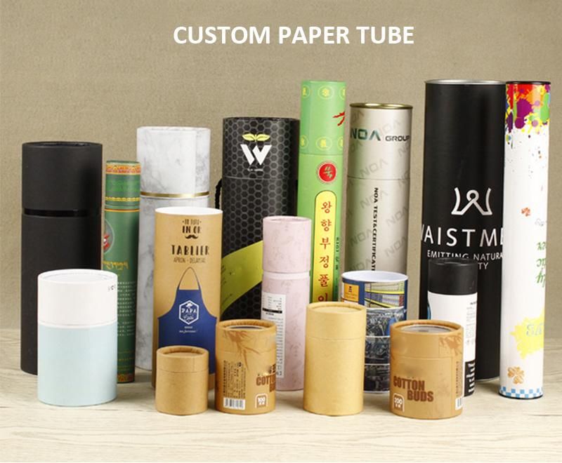 Custom Logo Pattern Round Deodorant Stick Container Food Cosmetic Oil Kraft Paper Tube Packaging for Sale
