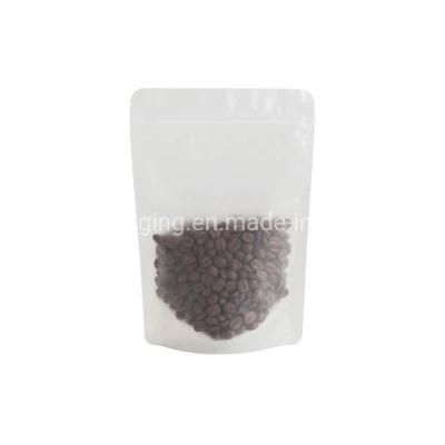 Matte Frosted Transparent Zipper Resealable Stand up Pouches, Herbs Snack Tea Dry Goods Coffee Food Grade Packaging Bags