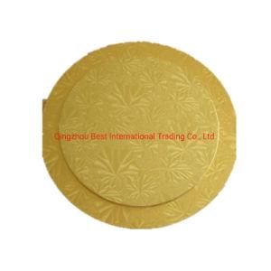 6mm Thickness Round Gold Corrugated Cake Board