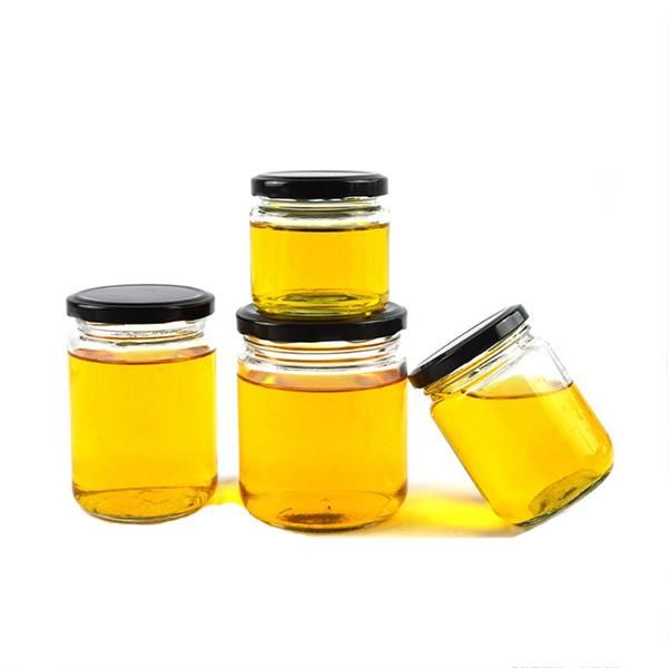 Large 1 Liter 700ml Round Straight Side Honey Cans Glass Jam Jars with Screw Lid