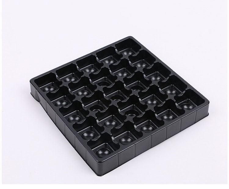 Custom made black plastic chocolate cavity blister tray for food